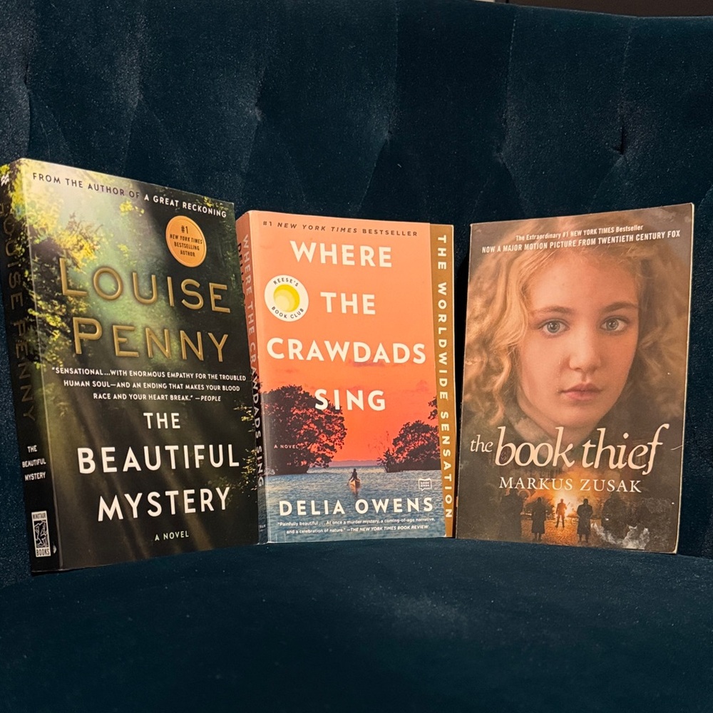 Book Set - Where the Crawdads Sing, The Beautiful Mystery, The Book Thief - EUC